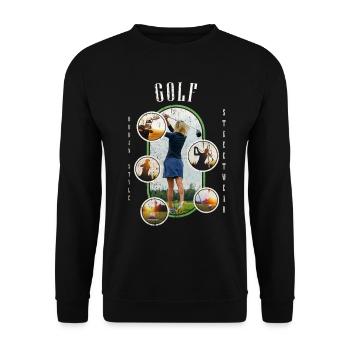 Golf Golfing Golfer Sport Hobby Club Vintage - Unisex Sweatshirt - black - Front - Alina (178cm) & Michal (187cm)