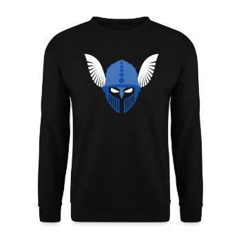 Germanic helmet with feathers design, Germania Magna - Unisex Sweatshirt - black - Front - Alina (178cm) & Michal (187cm)