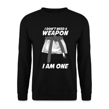 Kampfsport Karate MMA Taekwondo Ju-Jutsu Spruch - Unisex Pullover - Schwarz - Vorne - Alina (178cm) & Michal (187cm)