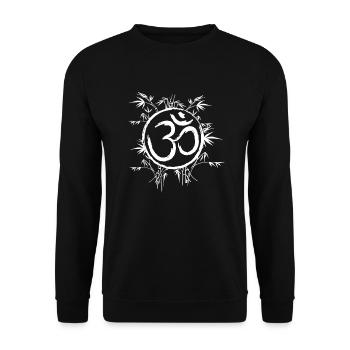 Résonance cosmique : le Om sacré - Sweat-shirt Unisexe - noir - Devant - Alina (178cm) & Michal (187cm)
