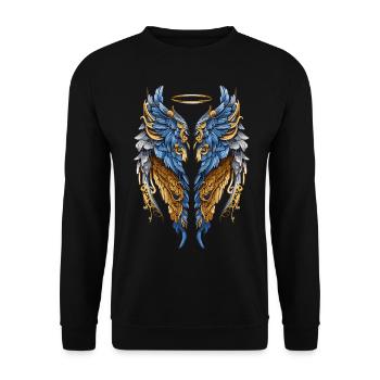 Ukraine Wings Angel Freedom - Unisex Sweatshirt - black - Front - Alina (178cm) & Michal (187cm)