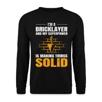 Bricklayer Bricklaying Brick Mason Wall Builder - Unisex Sweatshirt - black - Front - Alina (178cm) & Michal (187cm)
