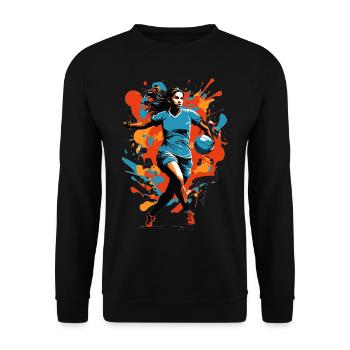 Handballer Iconic Style & Streetwear - Unisex Sweatshirt - black - Front - Alina (178cm) & Michal (187cm)