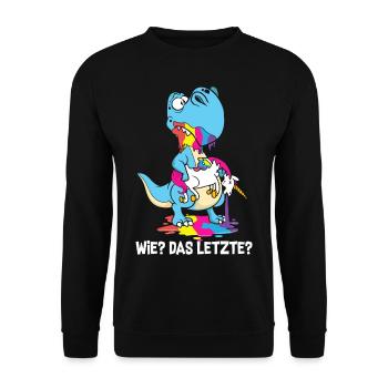 Drachen Wie Das Letzte Drache frisst Einhorn - Unisex Pullover - Schwarz - Vorne - Alina (178cm) & Michal (187cm)