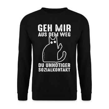 Get out of my way, you unnecessary social contact - Unisex Sweatshirt - black - Front - Alina (178cm) & Michal (187cm)