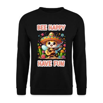 Bee Happy - Have Fun 1 - Unisex Sweatshirt - black - Front - Alina (178cm) & Michal (187cm)
