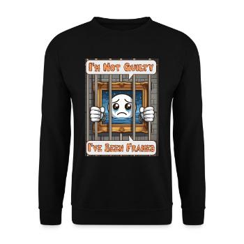 I'm not guilty, I've been framed - Unisex Pullover - Schwarz - Vorne - Alina (178cm) & Michal (187cm)
