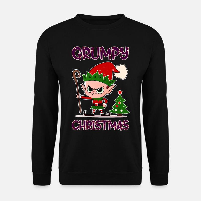 Grumpy Christmas Elf - Unisex Sweatshirt - black