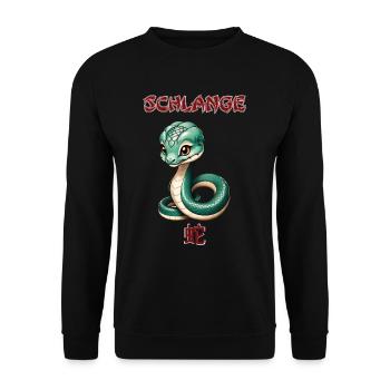 Serpent - Astrologie Chinoise - Sweat-shirt Unisexe - noir - Devant - Alina (178cm) & Michal (187cm)