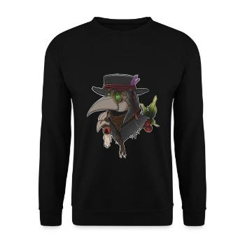 Plague Doctor - Unisex Sweatshirt - black - Front - Alina (178cm) & Michal (187cm)