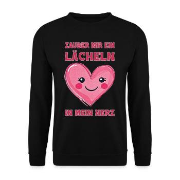 Mets un sourire sur mon cœur - Sweat-shirt Unisexe - noir - Devant - Alina (178cm) & Michal (187cm)