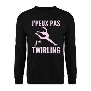 Ich kann nicht Ich Wirbel Humor Frau Wirbel - Unisex Pullover - Schwarz - Vorne - Alina (178cm) & Michal (187cm)