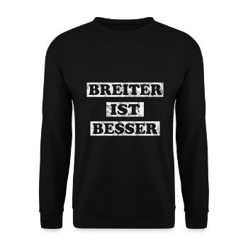 Breiter ist Besser Rühl Gym Shirt Bodybuilding - Unisex Pullover - Schwarz - Vorne - Alina (178cm) & Michal (187cm)
