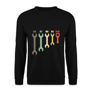 Workshop mechanic gift - Unisex Sweatshirt - black - Front - Alina (178cm) & Michal (187cm)