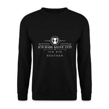 T-Shirt mit deutschem Text "Ich habe keine Zeit ic - Unisex Pullover - Schwarz - Vorne - Alina (178cm) & Michal (187cm)