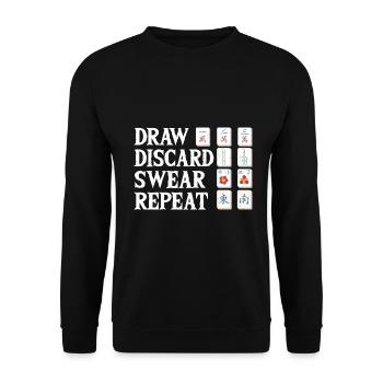 Cadeau pour les fans de Mahjong - Sweat-shirt Unisexe - noir - Devant - Alina (178cm) & Michal (187cm)