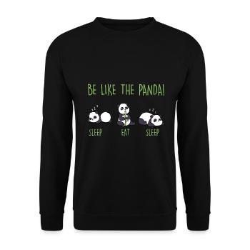 Panda - Unisex Pullover - Schwarz - Vorne - Alina (178cm) & Michal (187cm)