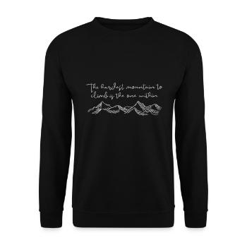 The Hardest Mountain To Climb Berge Kletter - Unisex Sweatshirt - black - Front - Alina (178cm) & Michal (187cm)