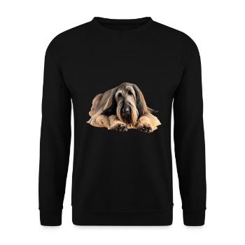 Afghan Hound - Unisex Pullover - Schwarz - Vorne - Alina (178cm) & Michal (187cm)