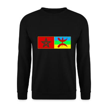 T shirt Maroc Amazigh - Sweat-shirt Unisexe - noir - Devant - Alina (178cm) & Michal (187cm)