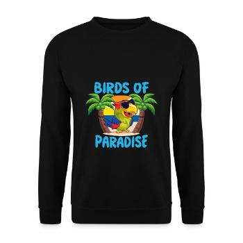 Parrot Paradise Bird - Unisex Sweatshirt - black - Front - Alina (178cm) & Michal (187cm)