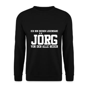 Jörg Name Design - Unisex Pullover - Schwarz - Vorne - Alina (178cm) & Michal (187cm)