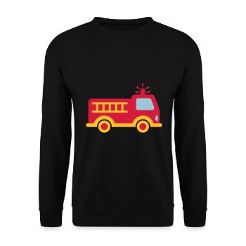 Fire truck with ladder - Unisex Sweatshirt - black - Front - Alina (178cm) & Michal (187cm)