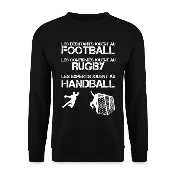 Les experts jouent au handball - Sweat-shirt Unisexe - noir - Devant - Alina (178cm) & Michal (187cm)