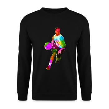 Bunter Basketballer - Unisex Pullover - Schwarz - Vorne - Alina (178cm) & Michal (187cm)
