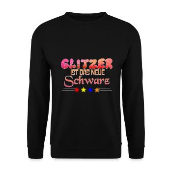 Glitzer ist das neue Schwarz - Unisex Pullover - Schwarz - Vorne - Alina (178cm) & Michal (187cm)