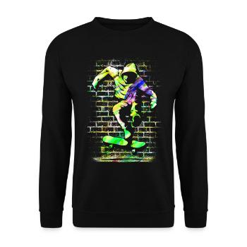 SK8R | Skate | Skater | Skateboard | Skating - Unisex Pullover - Schwarz - Vorne - Alina (178cm) & Michal (187cm)