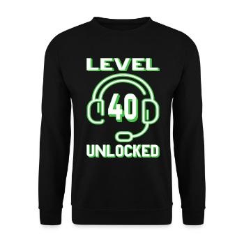 40 Jahre Geburtstag Gaming Gamer Zocken - Unisex Pullover - Schwarz - Vorne - Alina (178cm) & Michal (187cm)