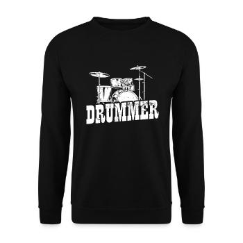 Drummer Schlagzeug Schlagzeuger - Unisex Pullover - Schwarz - Vorne - Alina (178cm) & Michal (187cm)