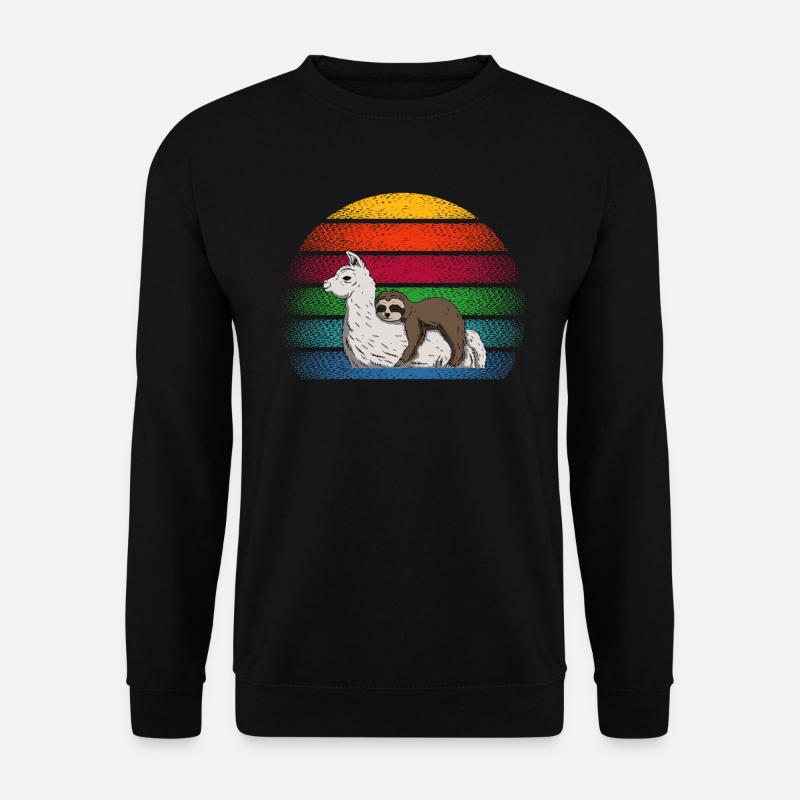 Sloth Alpaca Chiller Outfit - Unisex Sweatshirt - black