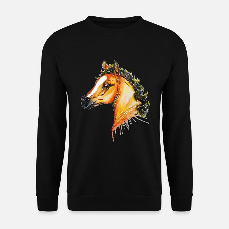 Pferd, arabisches Vollblutfohlen - Unisex Pullover - Schwarz