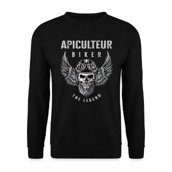 Apiculteur biker motard cadeau drôle moto - Sweat-shirt Unisexe - noir - Devant - Alina (178cm) & Michal (187cm)