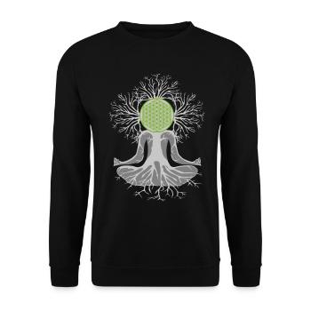 Heart Chakra - Unisex Sweatshirt - black - Front - Alina (178cm) & Michal (187cm)