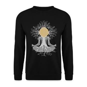 Blume des Lebens - Unisex Pullover - Schwarz - Vorne - Alina (178cm) & Michal (187cm)