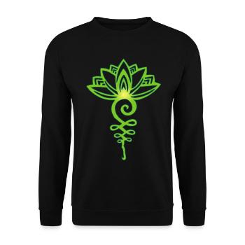 eternal green lotus - Unisex Sweatshirt - black - Front - Alina (178cm) & Michal (187cm)