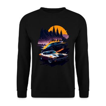 Classic sports car - Unisex Sweatshirt - black - Front - Alina (178cm) & Michal (187cm)