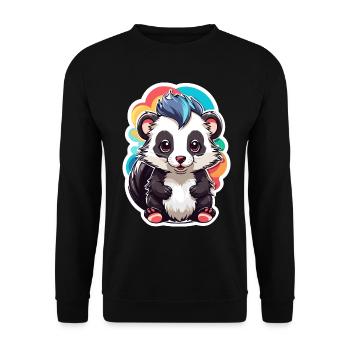 Skunk Mignon Enfant Couleur - Sweat-shirt Unisexe - noir - Devant - Alina (178cm) & Michal (187cm)