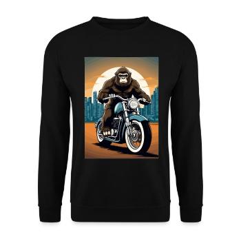 Gorilla Biker - Unisex Sweatshirt - black - Front - Alina (178cm) & Michal (187cm)