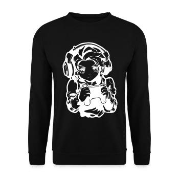 Dessin de Gamer Boy - Sweat-shirt Unisexe - noir - Devant - Alina (178cm) & Michal (187cm)