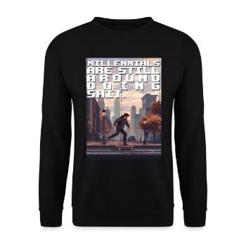 Millennials - Unisex Sweatshirt - black - Front - Alina (178cm) & Michal (187cm)