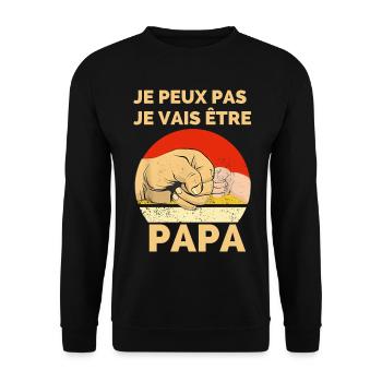 Father's Day T-Shirt - I Can't, I'm Going To Be - Unisex Sweatshirt - black - Front - Alina (178cm) & Michal (187cm)