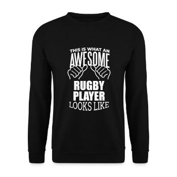 rugby - Sweat-shirt Unisexe - noir - Devant - Alina (178cm) & Michal (187cm)