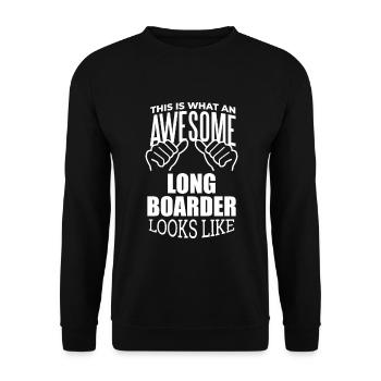 Longboarder - Sweat-shirt Unisexe - noir - Devant - Alina (178cm) & Michal (187cm)