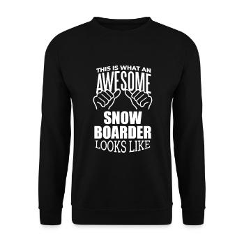 Snowboard - Unisex Sweatshirt - black - Front - Alina (178cm) & Michal (187cm)