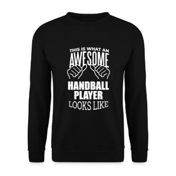 Handball Handball Handball - Sweat-shirt Unisexe - noir - Devant - Alina (178cm) & Michal (187cm)