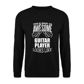 Gitarrist - Unisex Pullover - Schwarz - Vorne - Alina (178cm) & Michal (187cm)